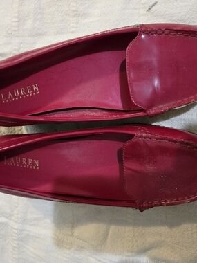 Lauren Ralph Lauren Women's Cherry Red Leather Loafers